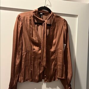 PAIGE Women's Copper Satin Blouse